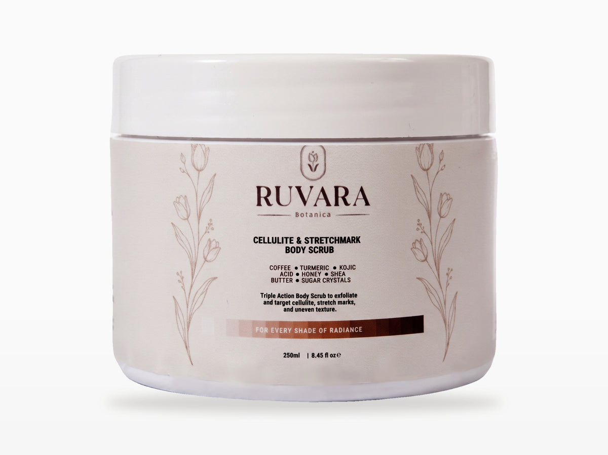 Cellulite & Stretchmark Body Scrub 250ml on clean white studio background