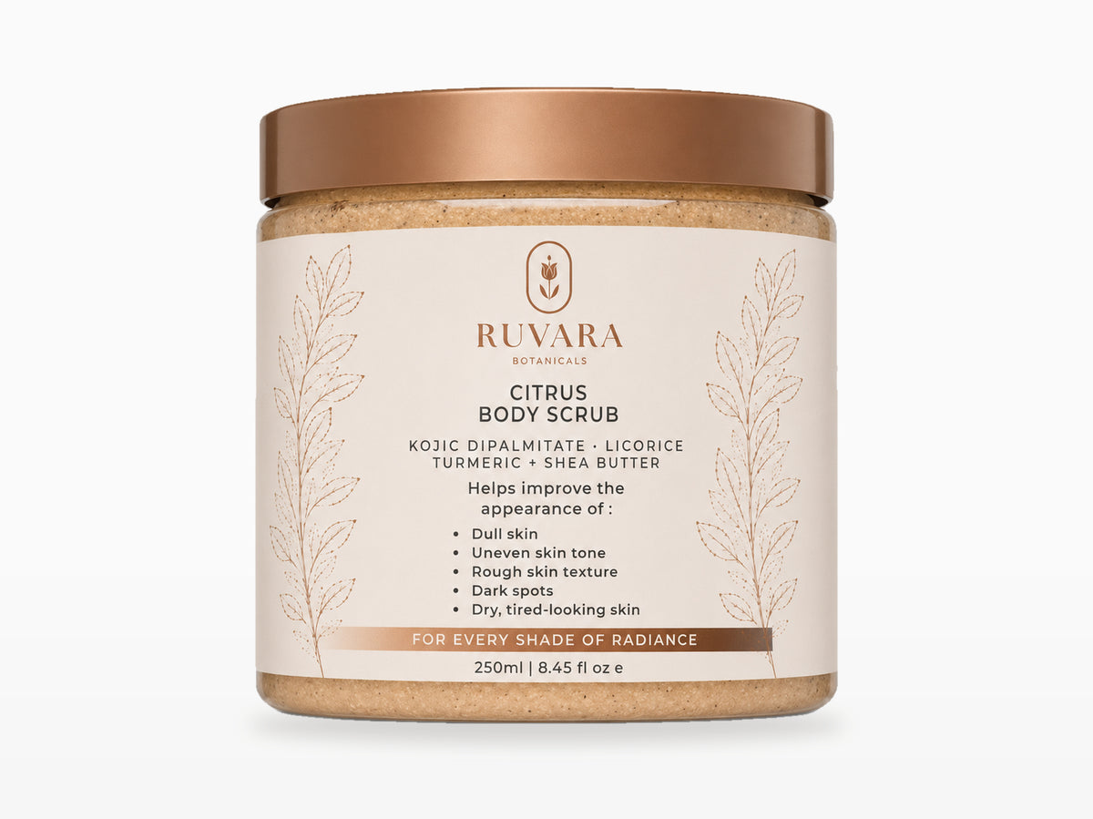 Citrus Body Scrub on clean white studio background