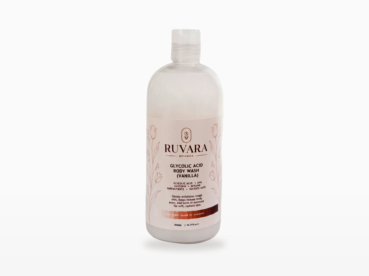 Glycolic Acid Body Wash on clean white studio background