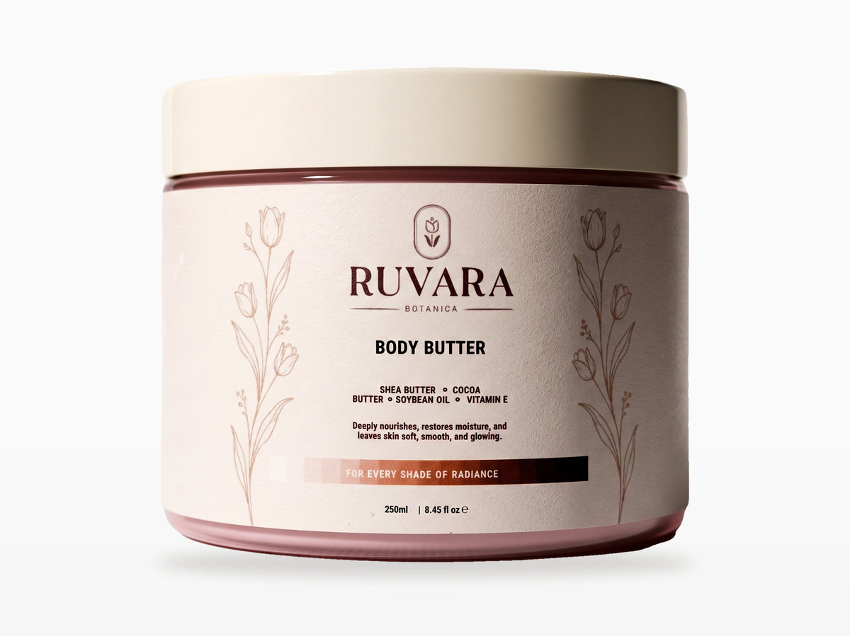Ruva Body Butter on clean white studio background