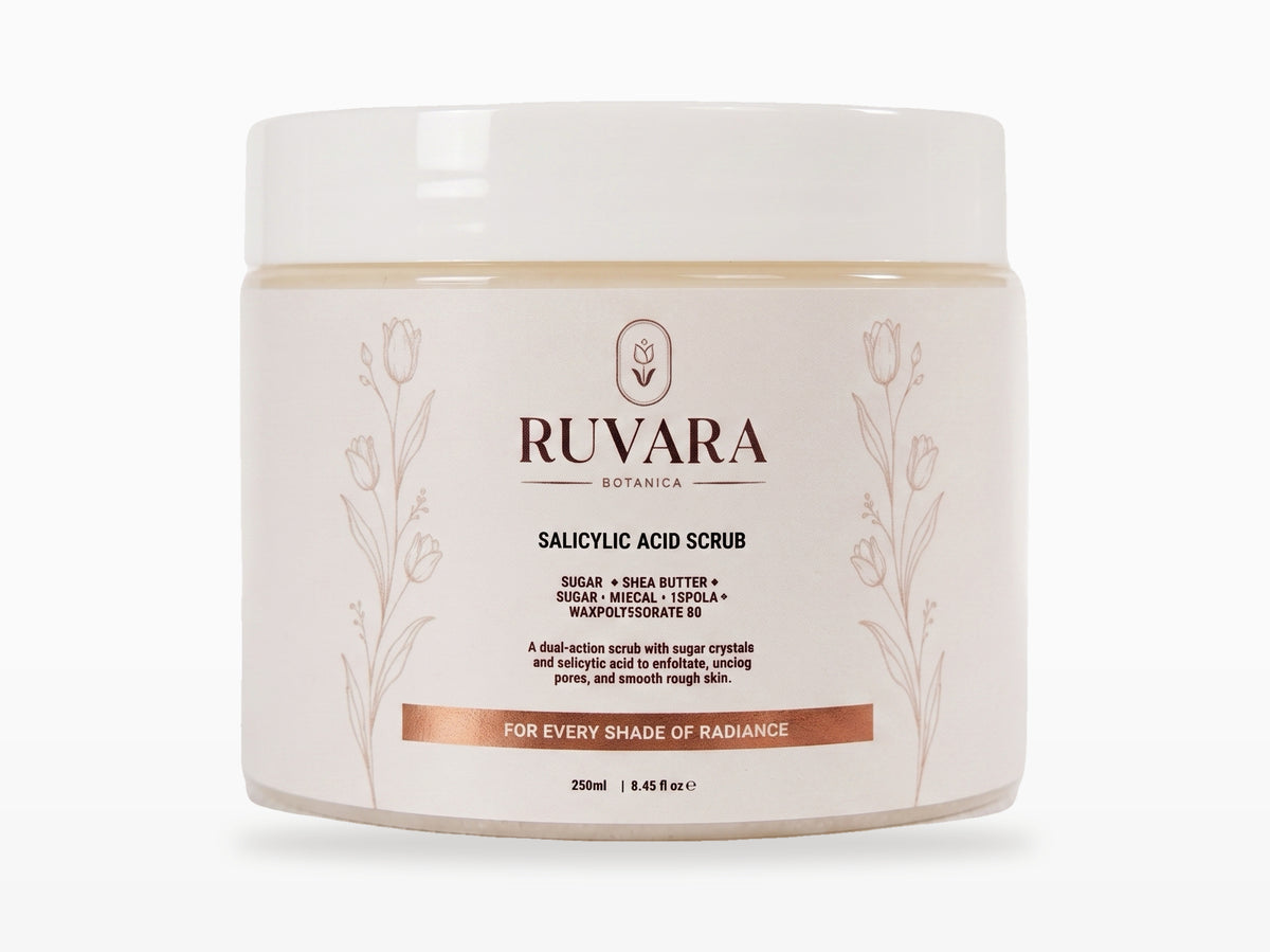 Salicylic Acid Scrub 250ml on clean white studio background